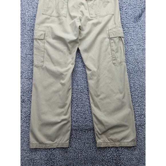 Y2K Levis Cargo Loose Straight Mens 36X35 Wide Leg Baggy Outdoor Hiking 90s Tan - Picture 7 of 13